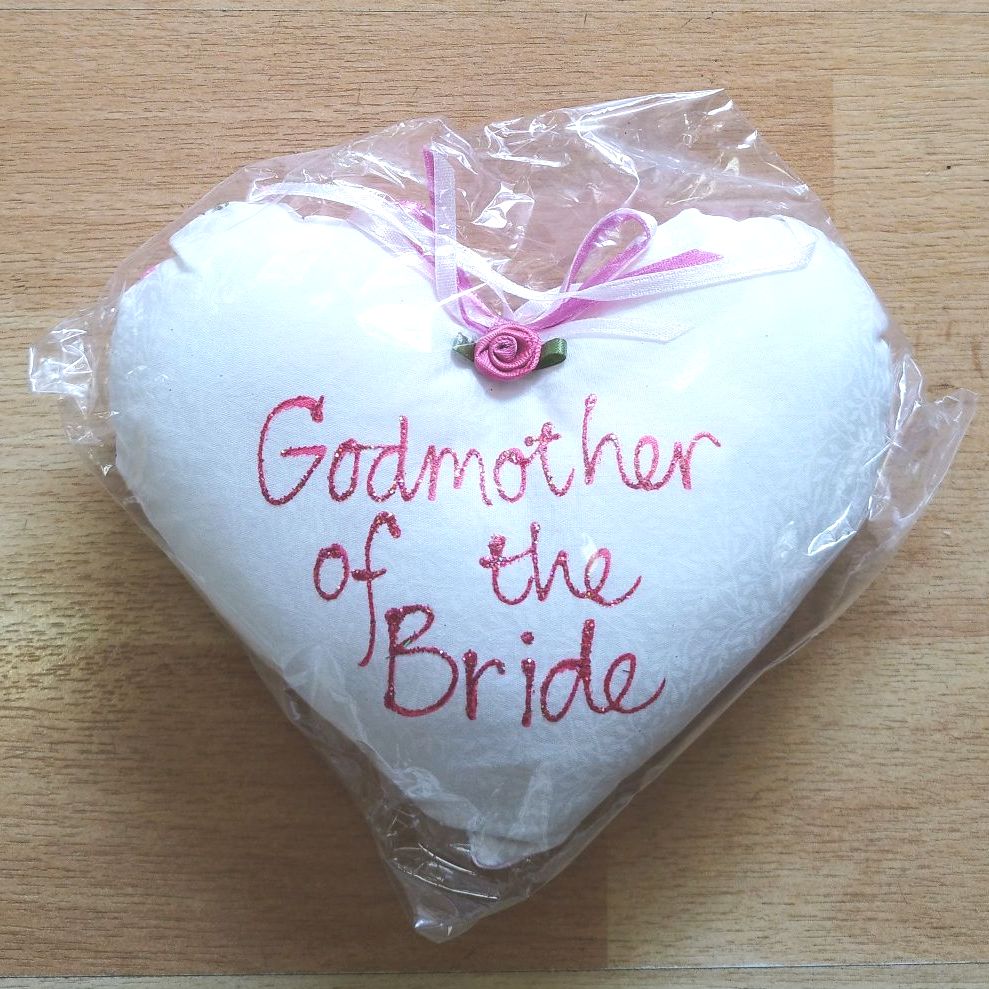 Godmother of the Bride Heart Cushion