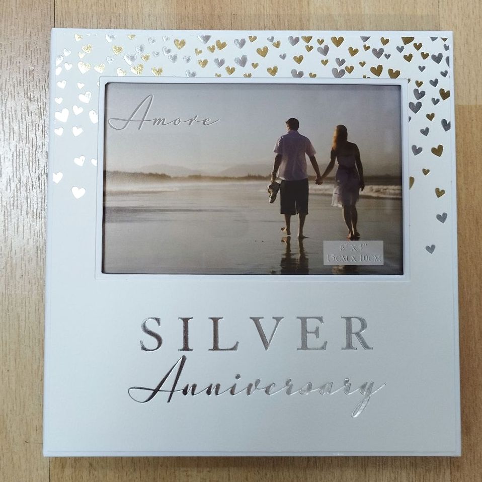 Silver - 25th Wedding Anniversary Photo Frame- 6