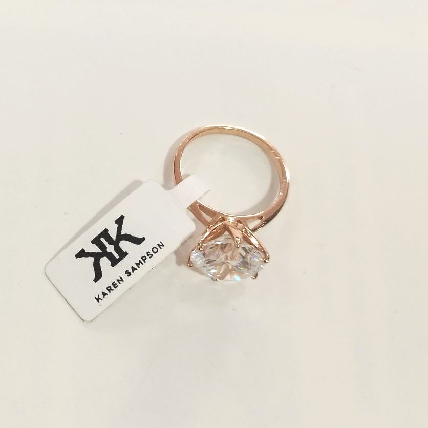 Rose Gold Ring With Clear Jewel