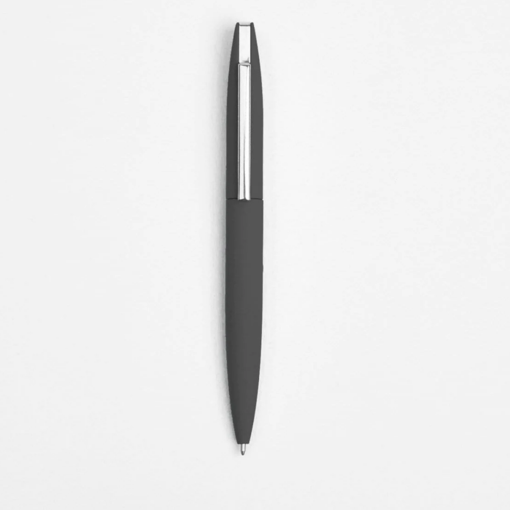 Contrasting Soft Touch Blade Ball Pen- Black