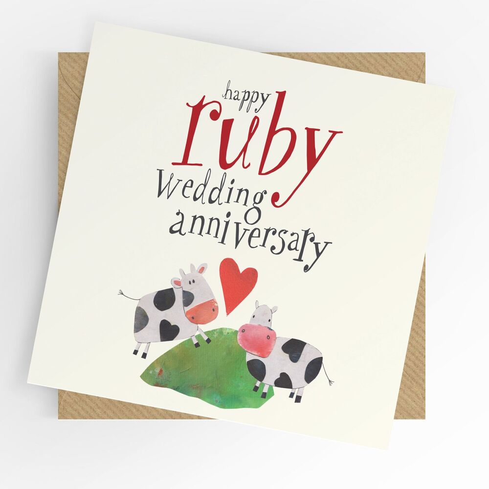 Anniversary Card- 40th (Ruby)