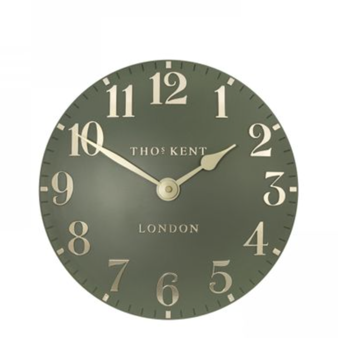 12" Arabic Lichen Green Wall Clock