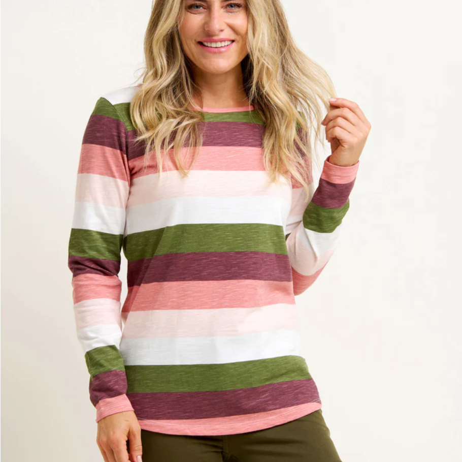 Striped Long Sleeve Top- Size 14