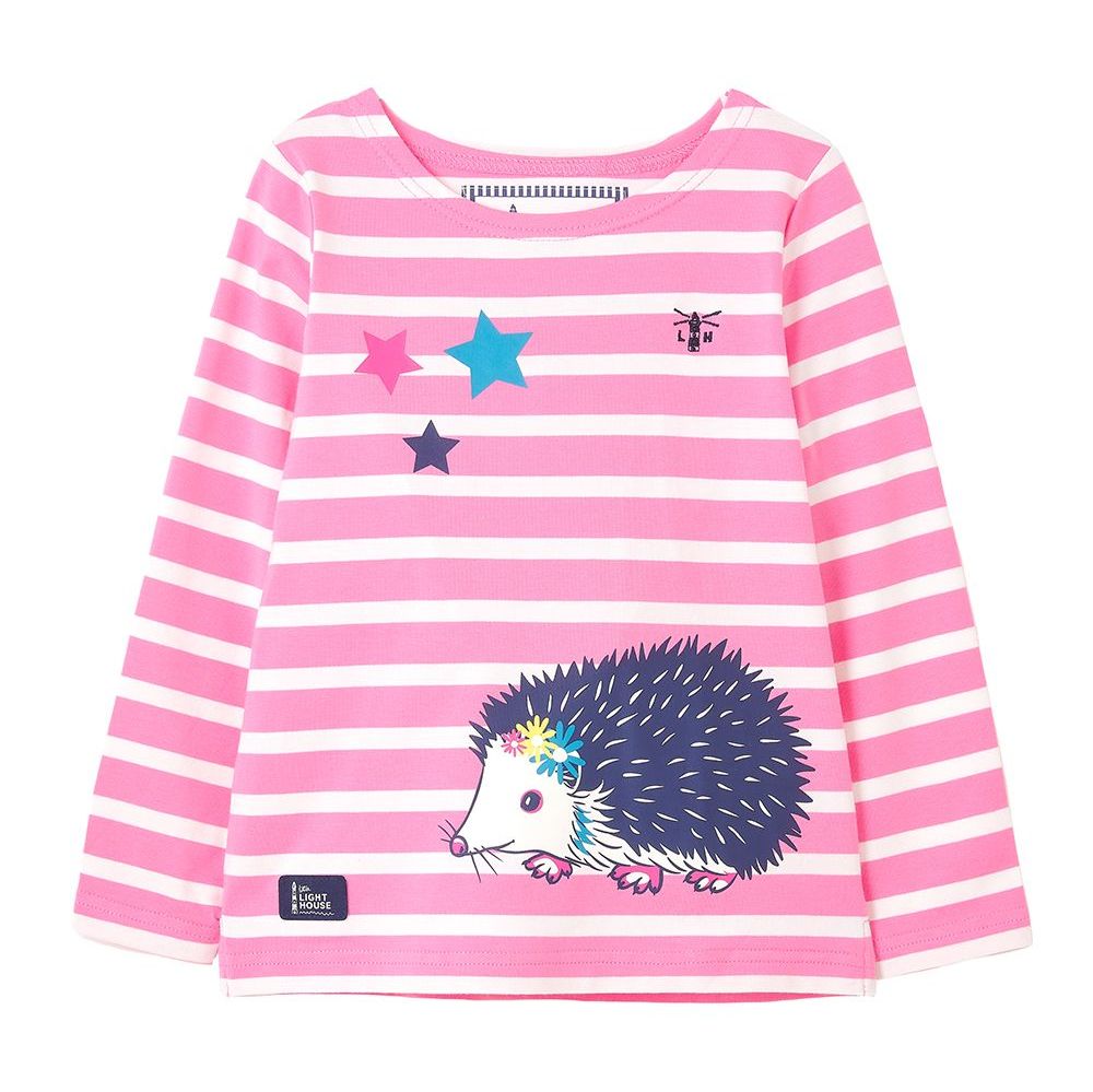 Causeway Kids Girls' Long Sleeve Top with Hedgehog Print-