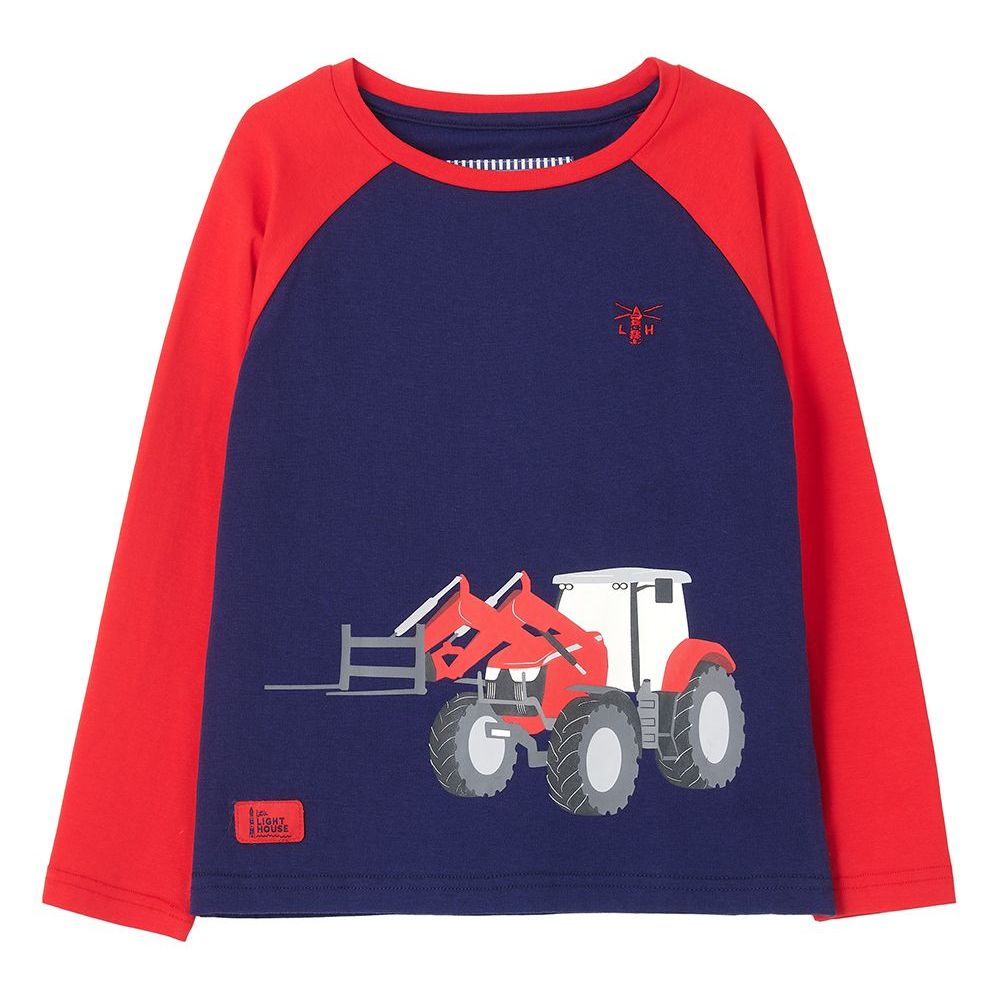 Mason Boys' Long Sleeve T-shirt - Red Tractor- Age 7-8