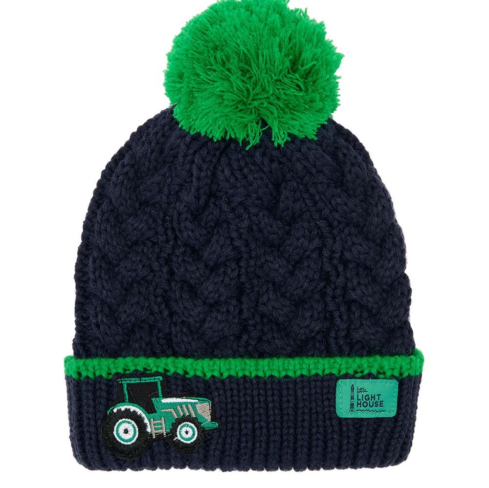 Bobbie Hat- Green Tractor- Age 2-4, 5-10