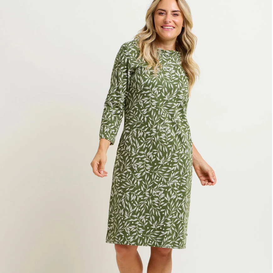 Orchard Leaf Dress- Khaki Green- Size 10