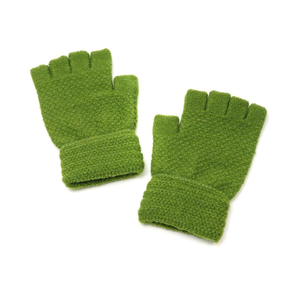 Fingerless Gloves- Bright Lime Green