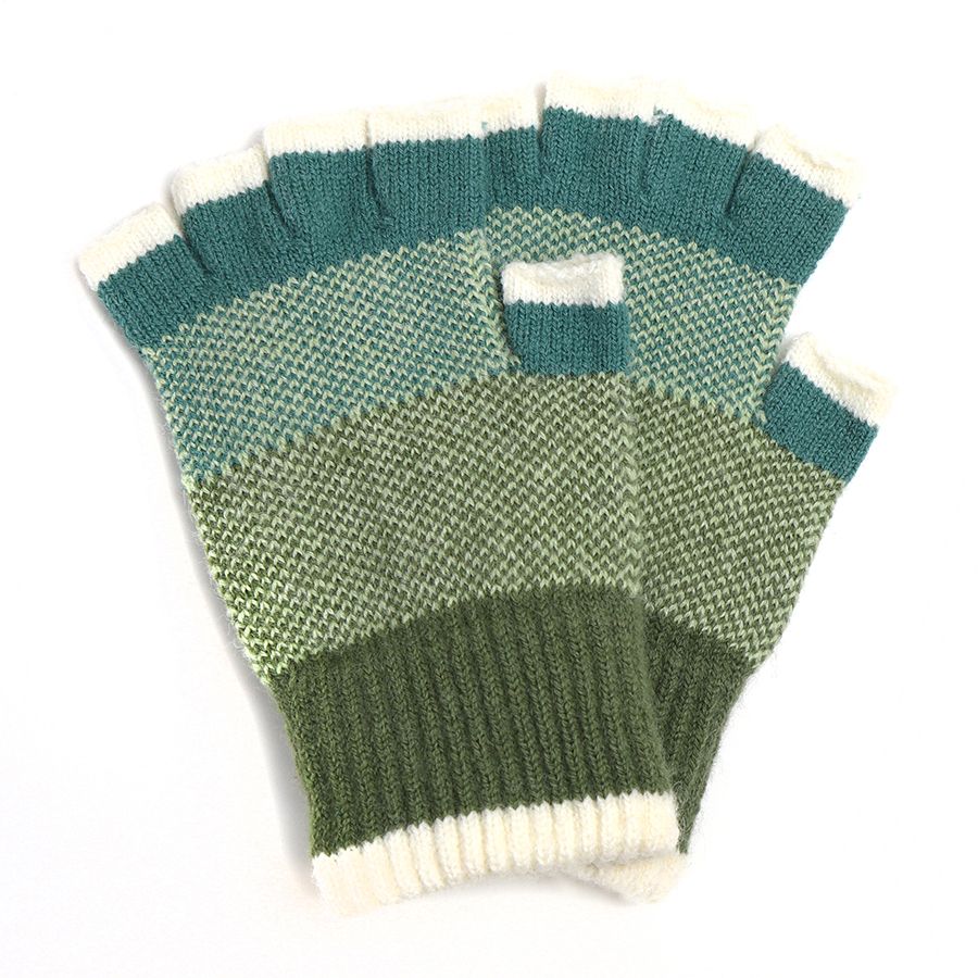 Fingerless Gloves- Pale grey/ Sage/ Mint Green