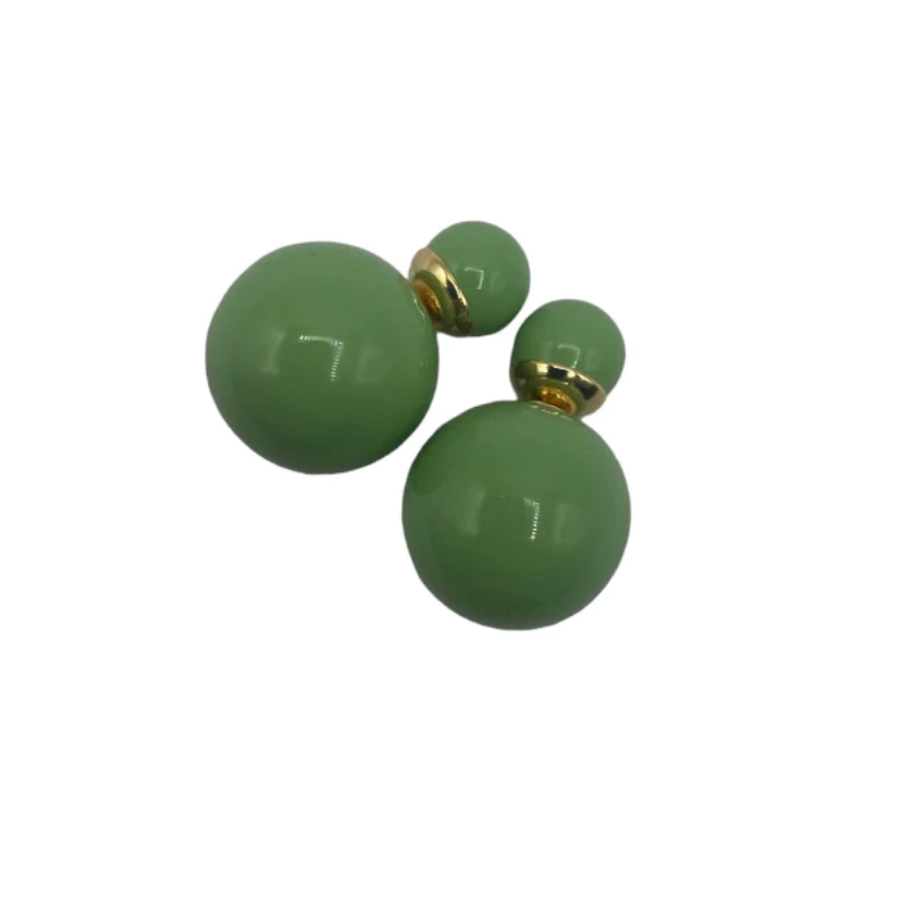 Green orb earrings