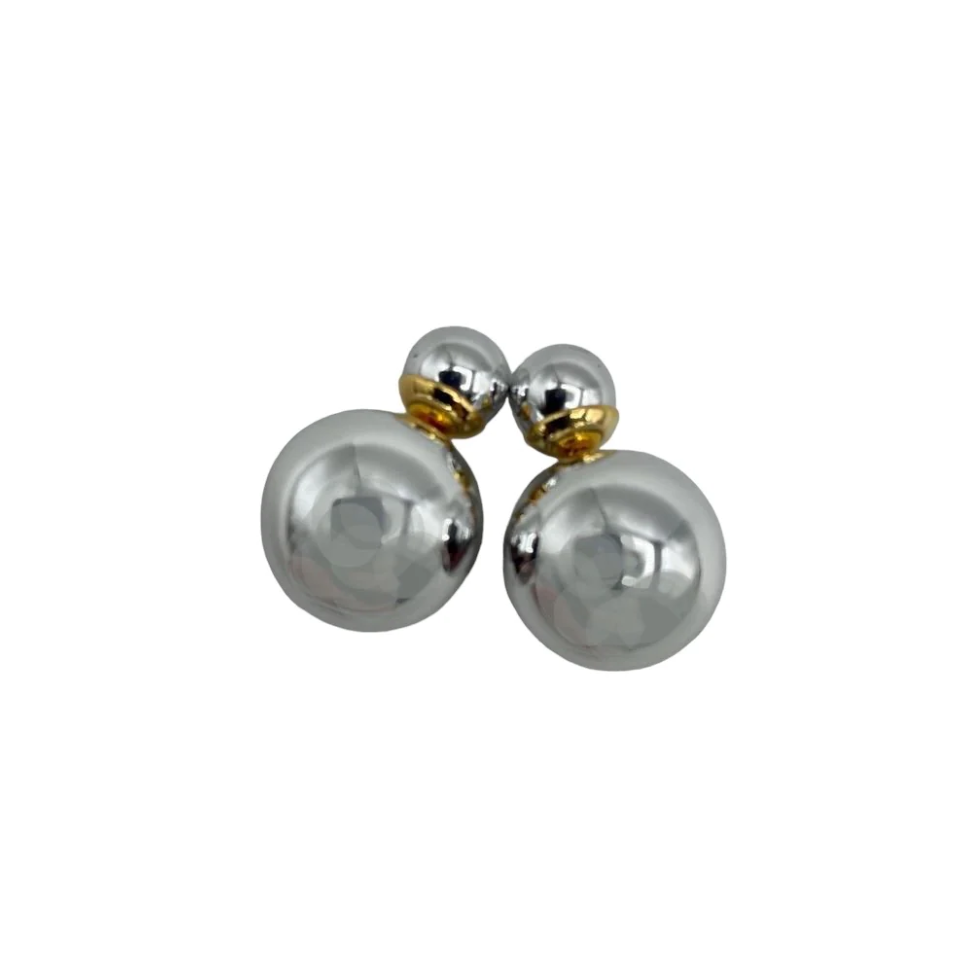 Silver orb earrings