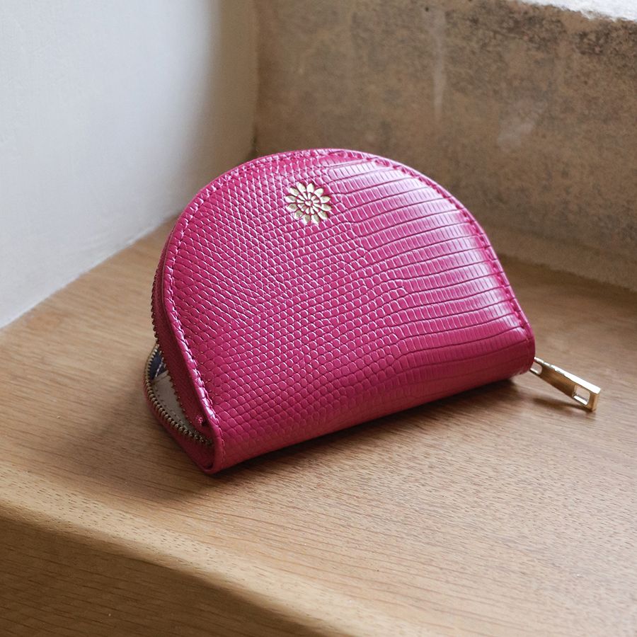 Rich pink faux leather coin purse