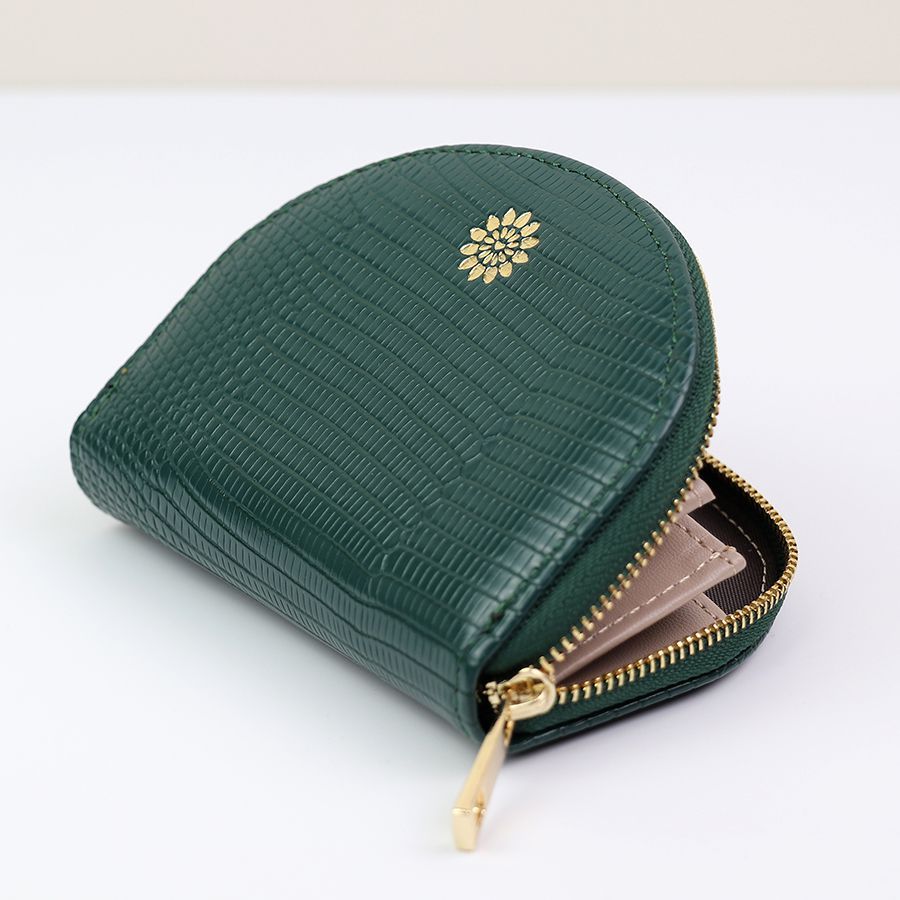 Dark green faux leather coin purse