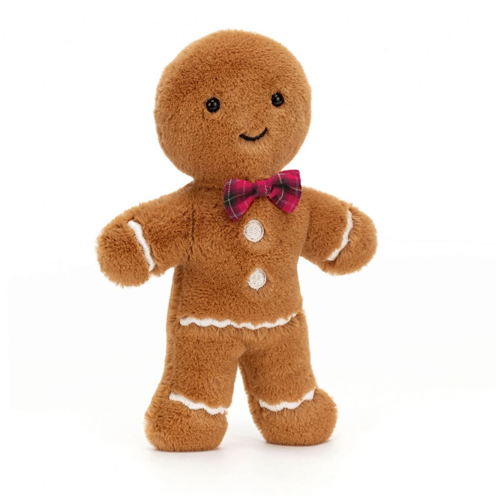 Jolly Gingerbread Fred (medium)- tartan bow