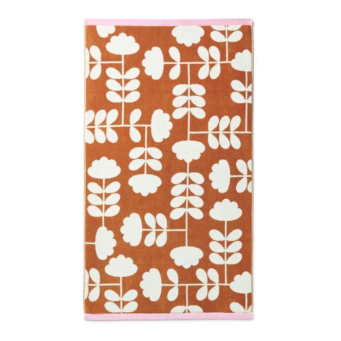 Cut Stem Tulip/ Paprika (Orla Kiely)- Pink and Orange- Bath Towel
