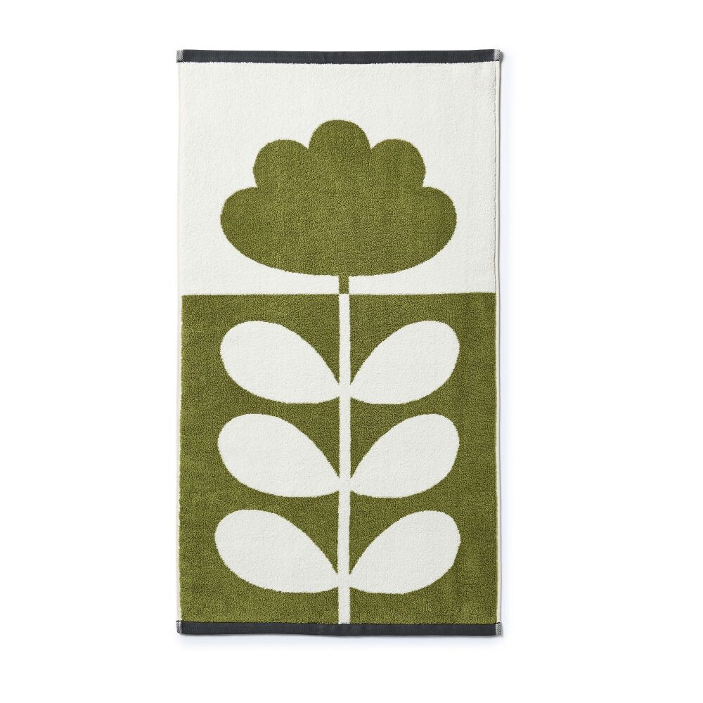 Cut Stem Moss/ Charcoal (Orla Kiely)- Green and Grey- Hand Towel