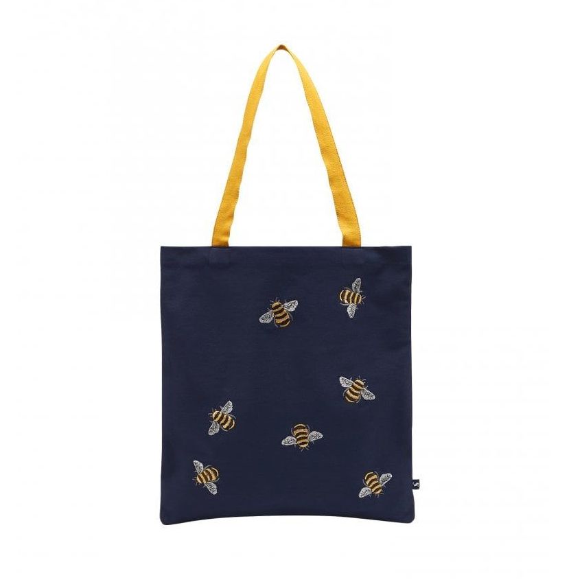 Lulu Shopper Printed Tote Bag- Navy Bee