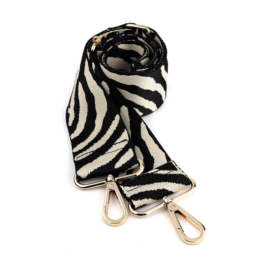 Zebra print interchangeable bag strap