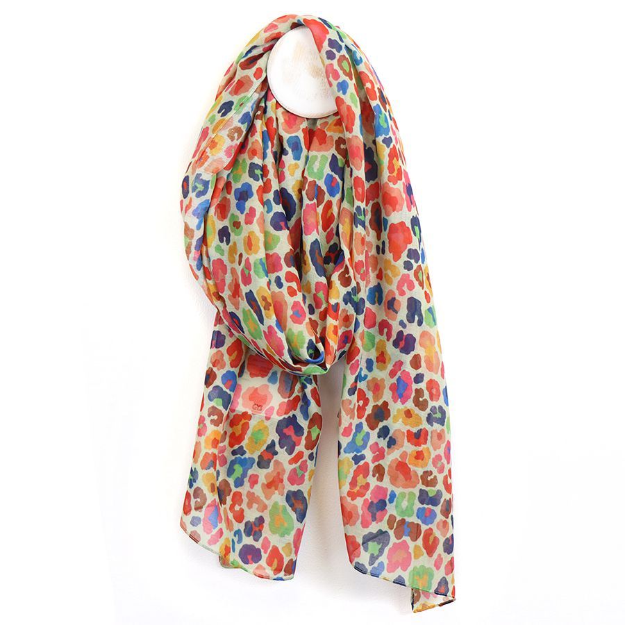 Recycled multicolour animal print scarf