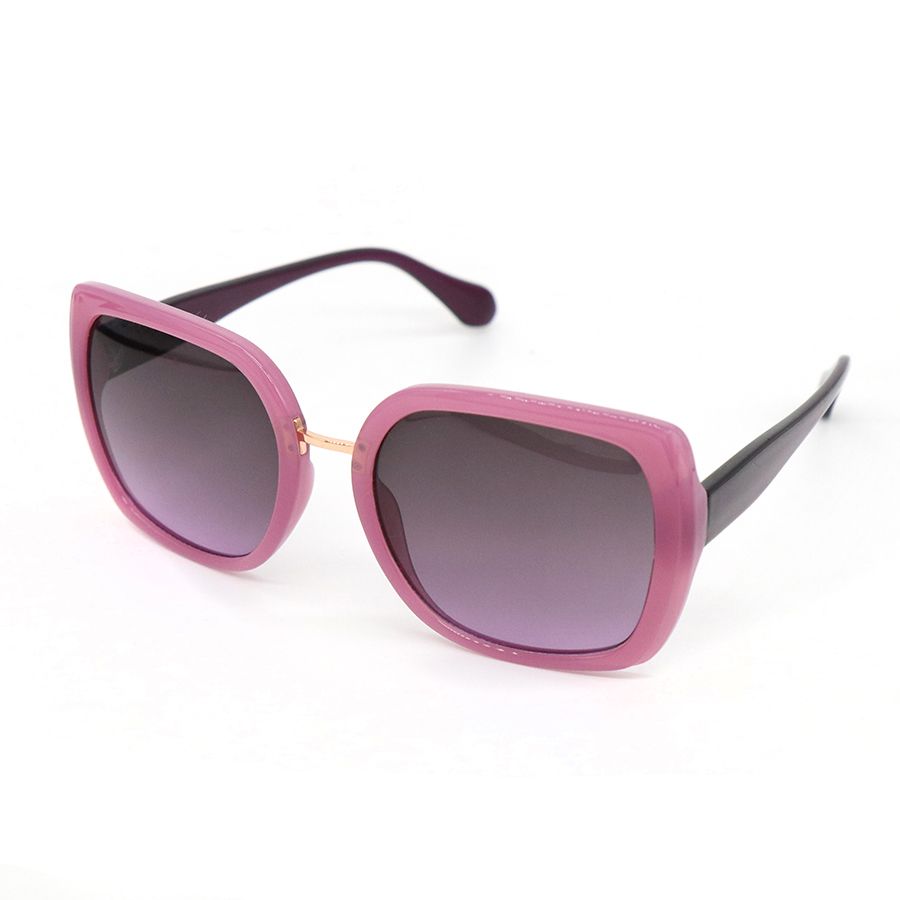 Pink frame Large recycled polycarbonate sunglasses with purple ombre lenses