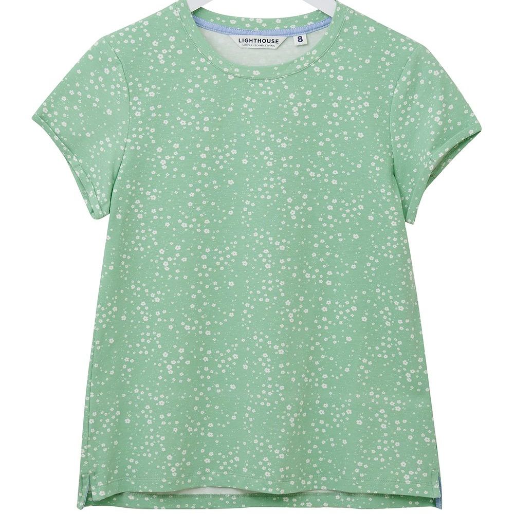 Causeway Tee - Soft Green Floral- Size 8, 10, 12, 14, 16, 18, 20