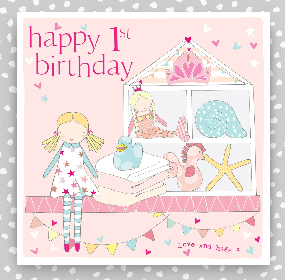 1st Birthday Girl Card