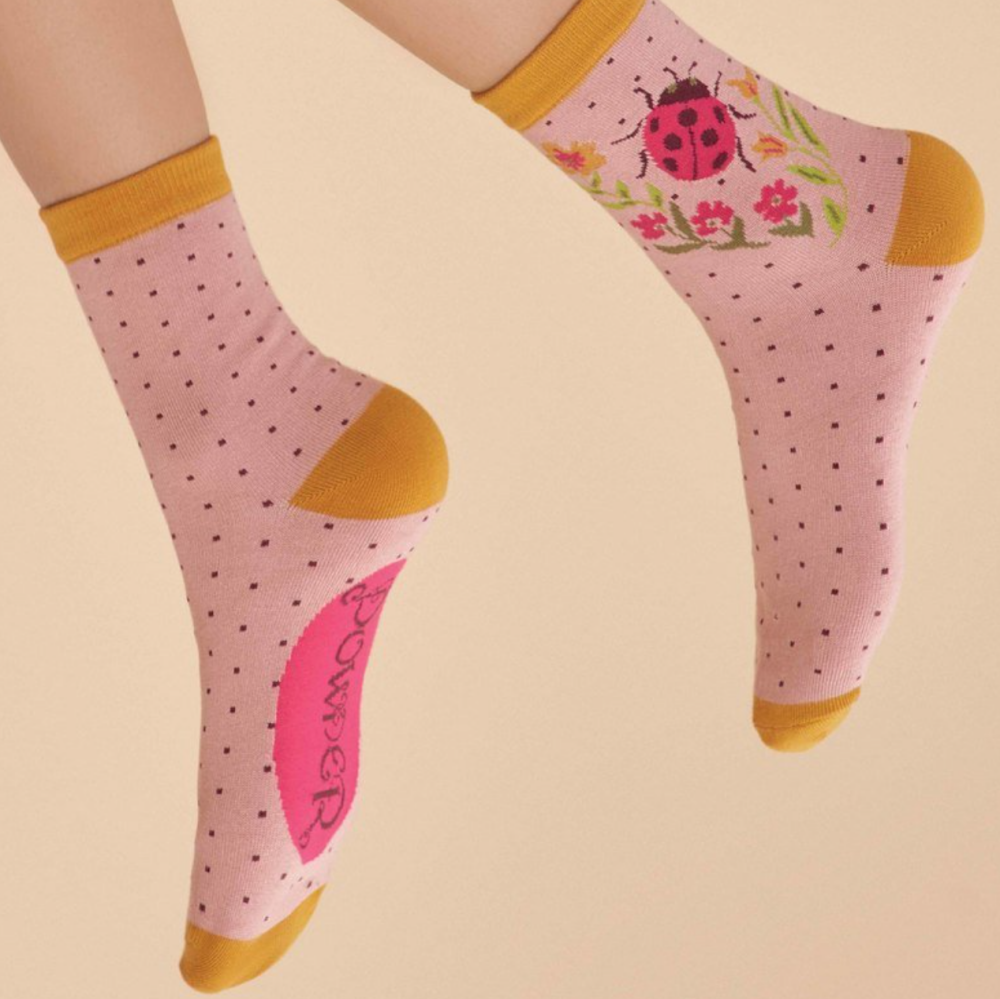 Ladybird in Petal Socks