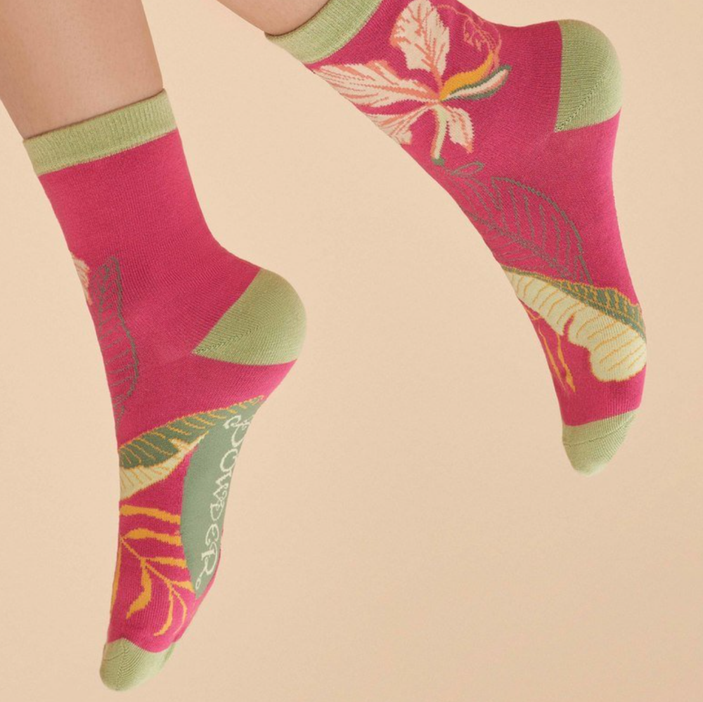 Delicate Tropical Rose Socks