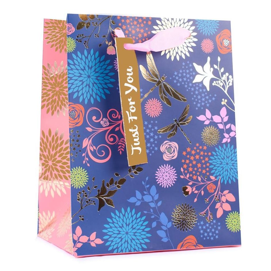 Just for you Gift Bag- Navy Floral (Large)