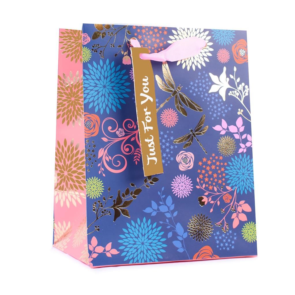 Just for you Gift Bag- Navy Floral (Medium)