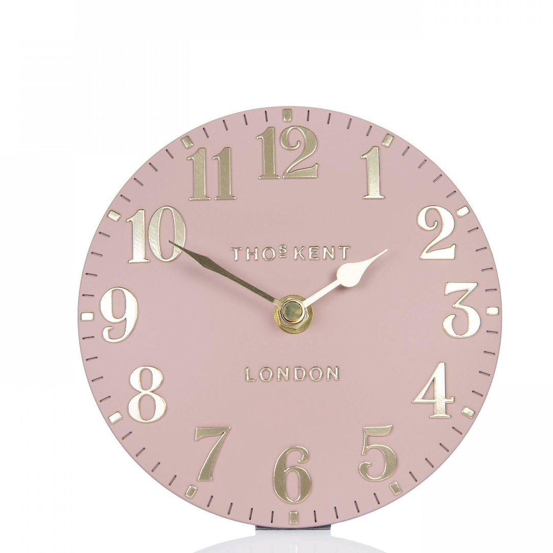 6" Arabic Blush Pink Mantel Clock