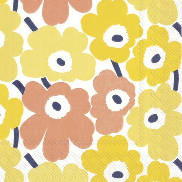 Mini UNIKKO Yellow Floral Napkins