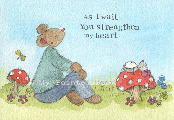 Strengthen my heart Framed Print (grey)