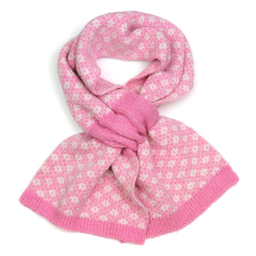 Pink and white scandi flower pull through scarf