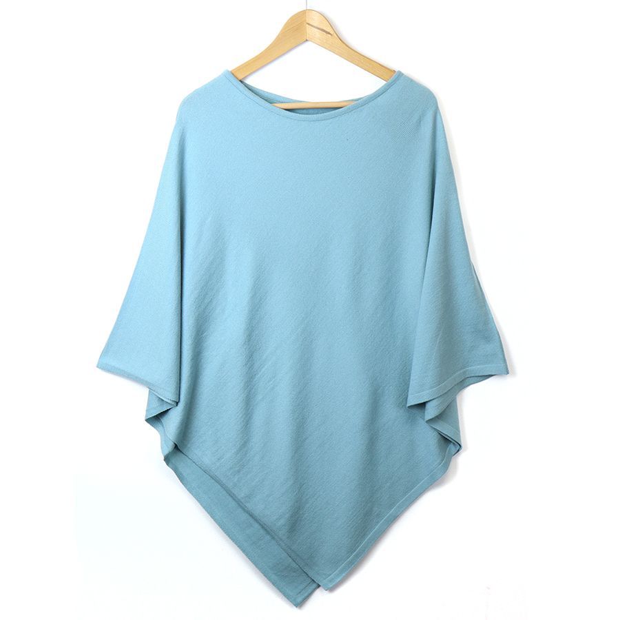 Light Blue fine knitted Poncho