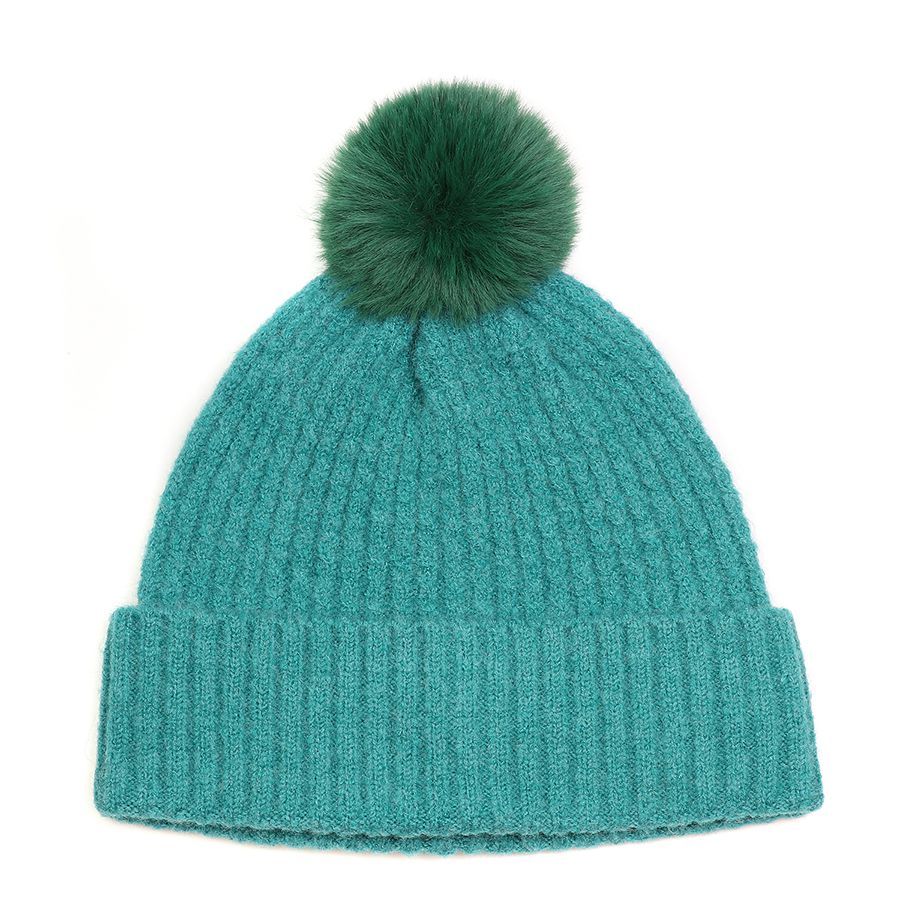 Recycled blend classic teal bobble hat