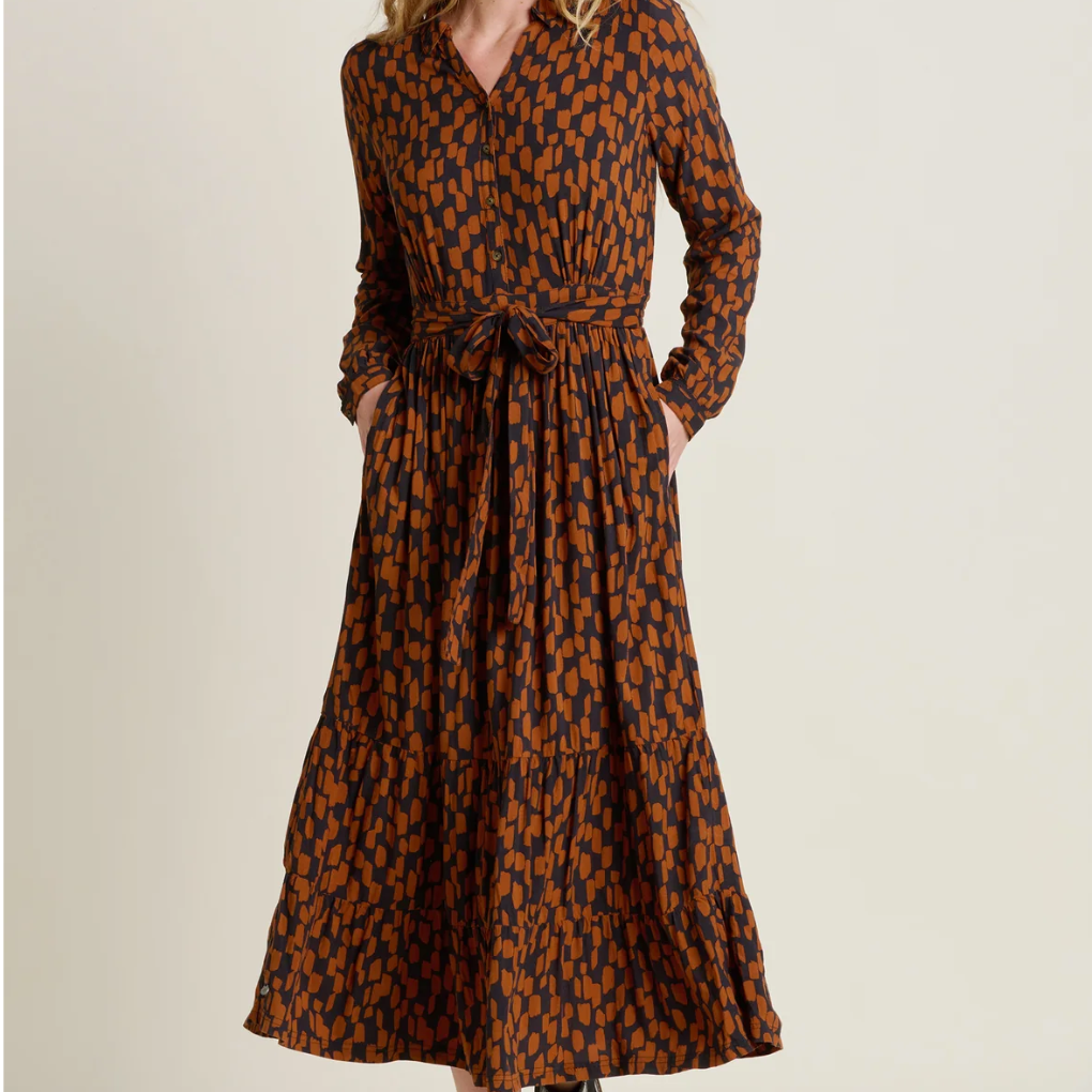 Brush Strokes Maxi Shirt Dress- Size 8, 14, 16, 18, 20