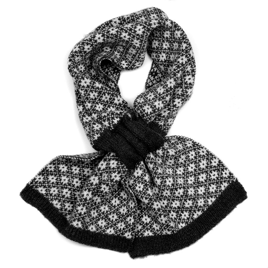 Black scandi flower pull through scarf