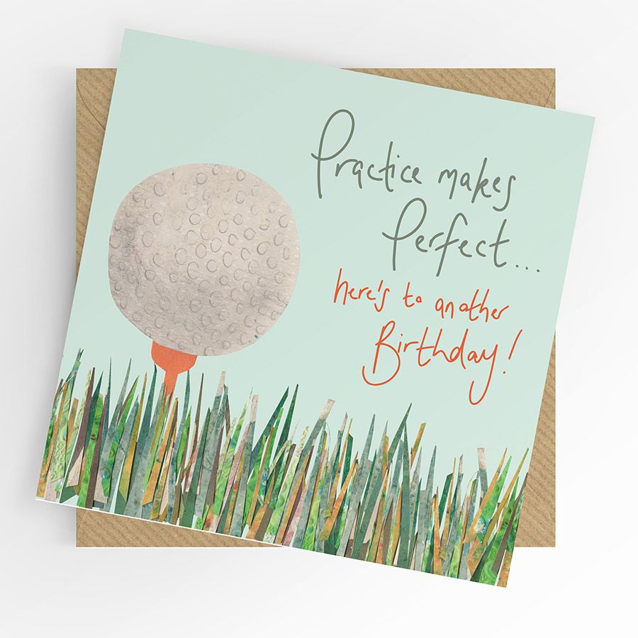 Practice makes perfect Birthday Card (golf)