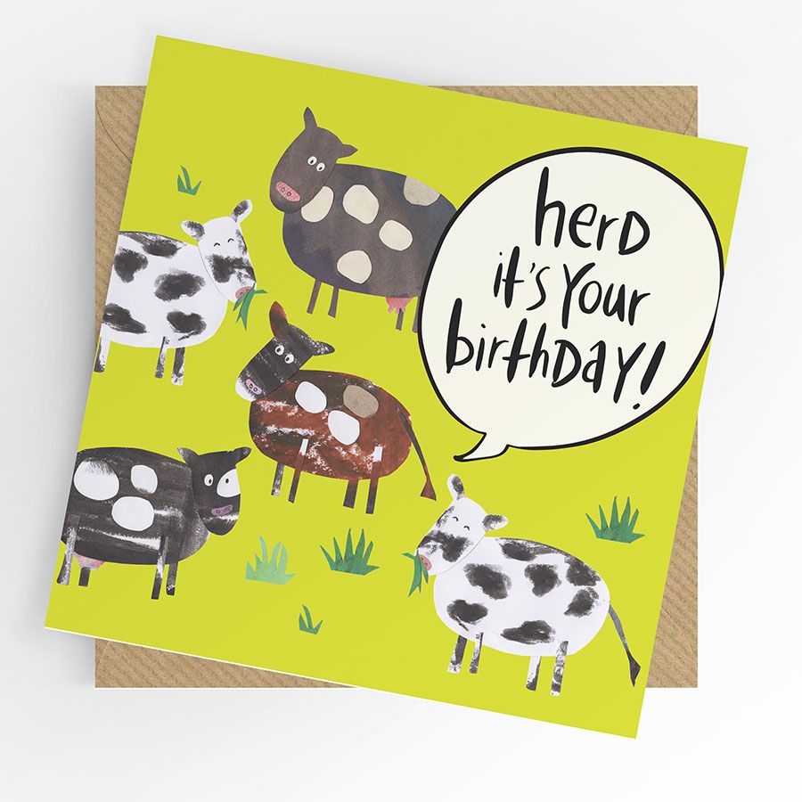 Herd it's your Birthday Card (cows)