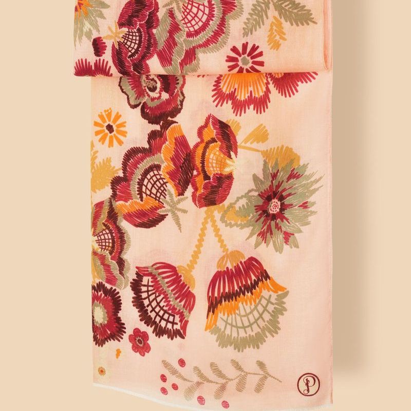 Printed Floral Symmetry Scarf