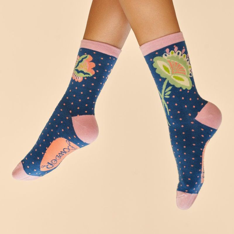 Scandinavian Stems Ankle Socks - Navy