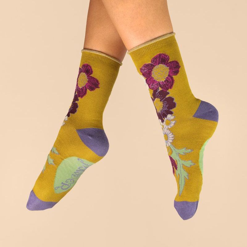 Wild Woodland Ankle Socks - Mustard