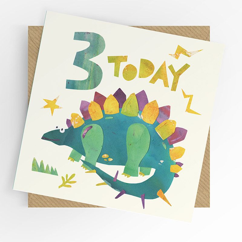 3rd Birthday Boy Card- Dinosaur