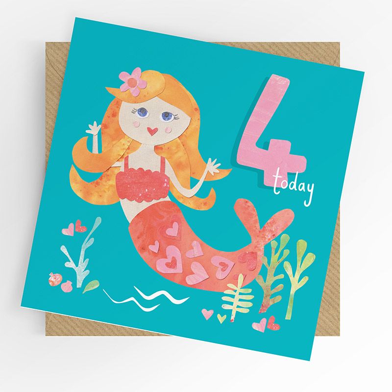 4th Birthday Girl Card