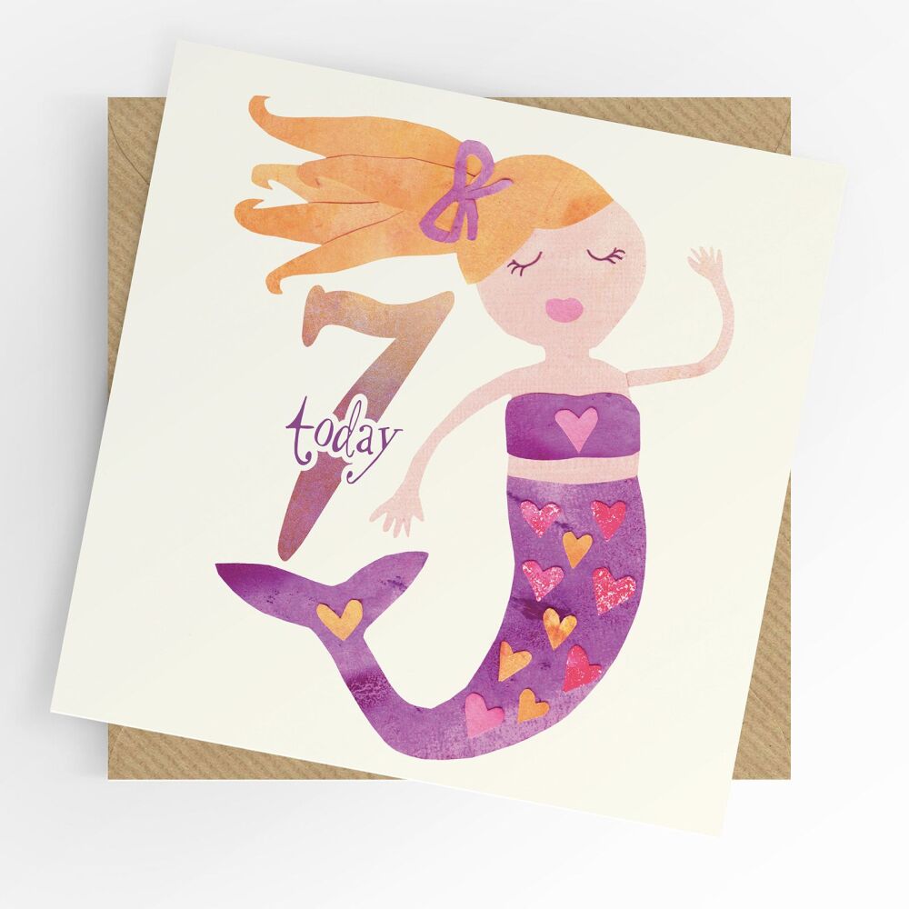 7th Birthday Card- Girl