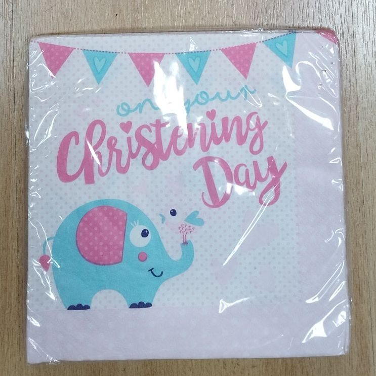 Christening Napkins- Pink