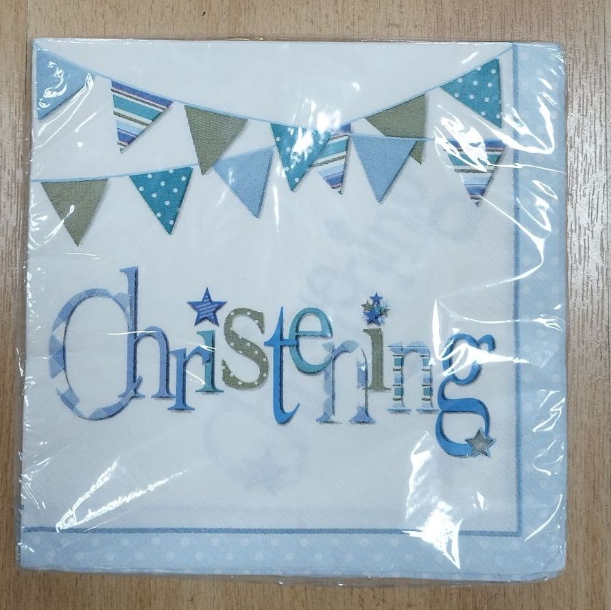 Christening Napkins- Blue