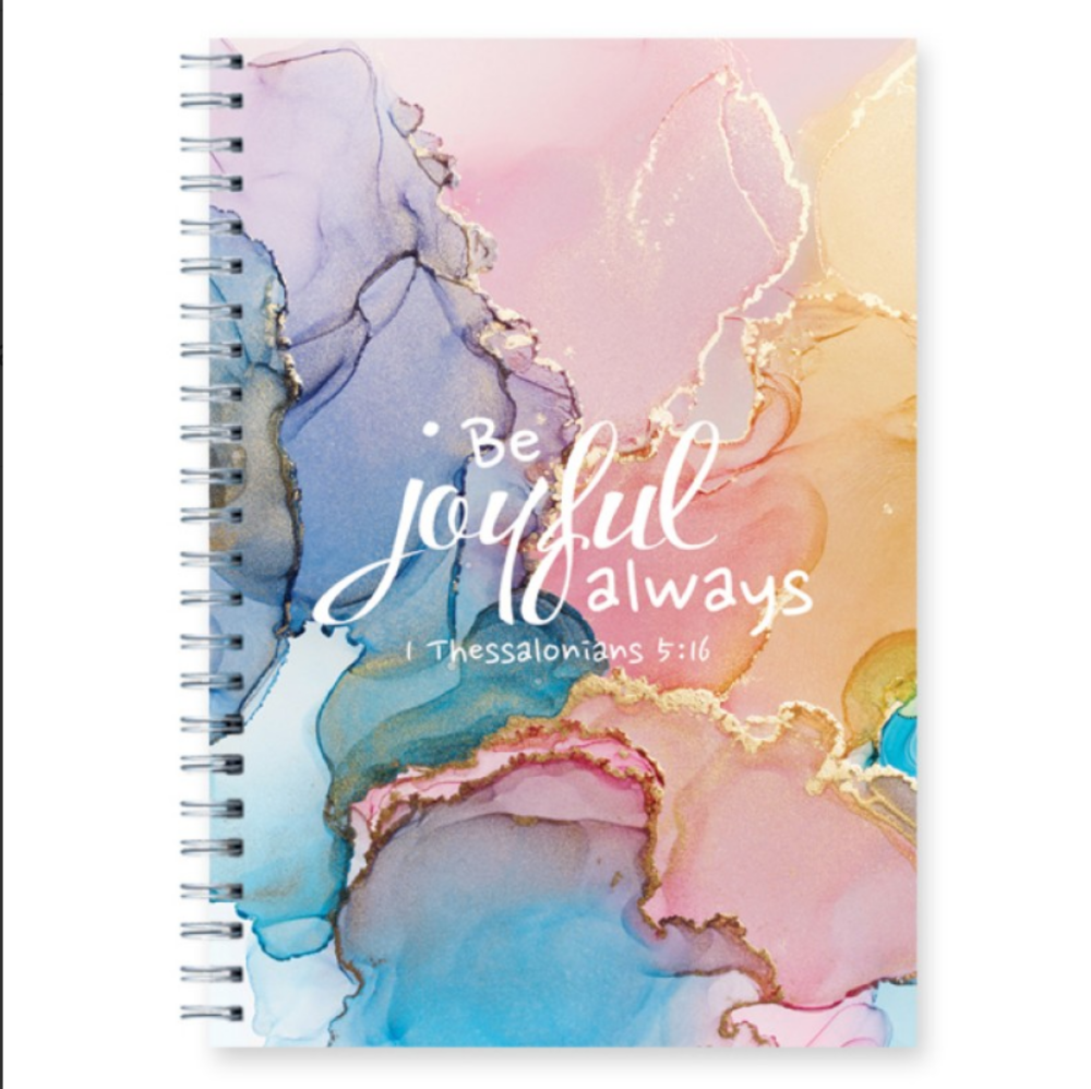 Be Joyful Always Wire O Hard Cover Journal