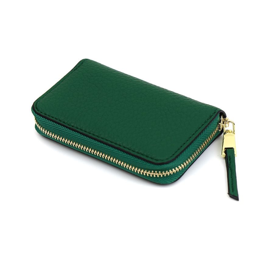 Emerald green faux leather coin purse